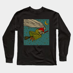 Halloween Witch on a Broomstick Long Sleeve T-Shirt